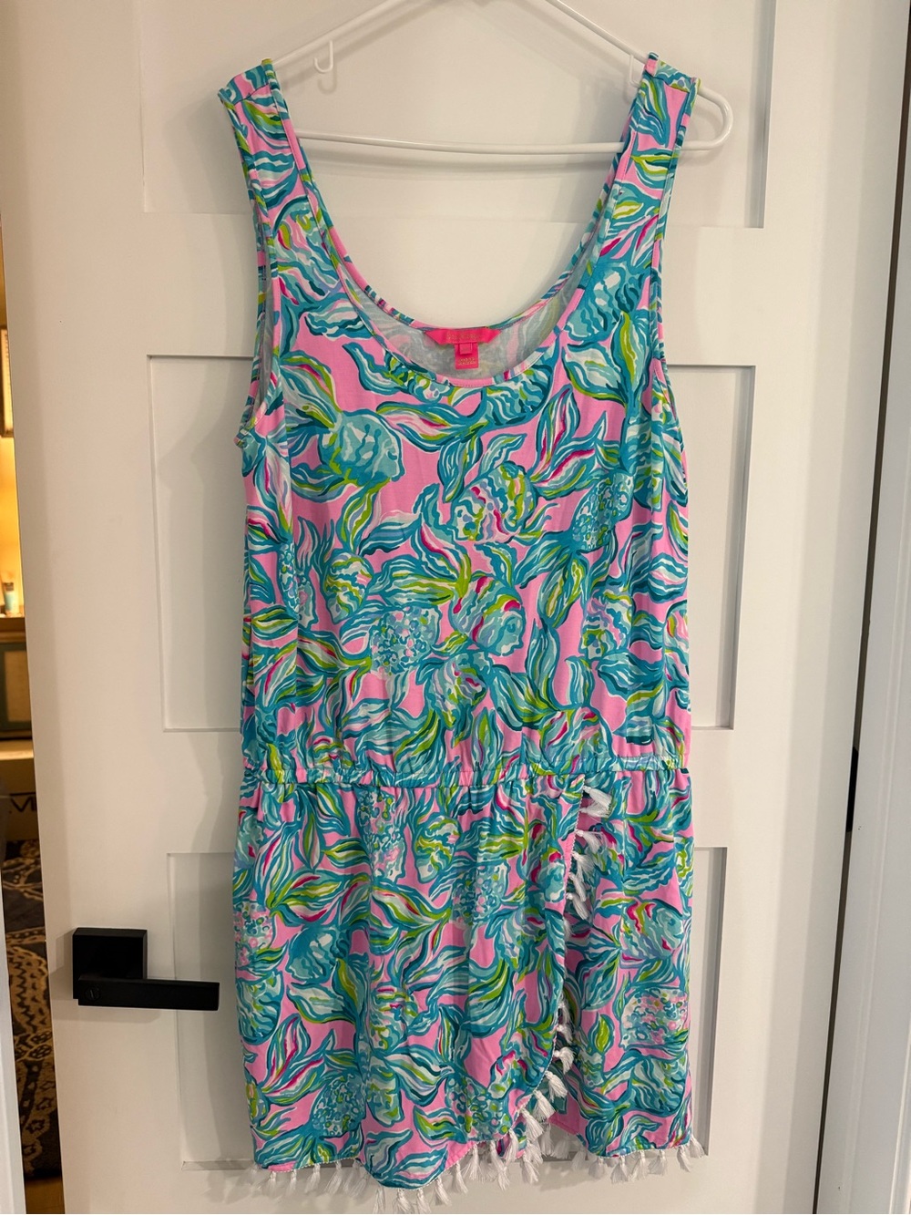 Lilly Pulitzer Pink & Turquoise Floral-Print Romper XL